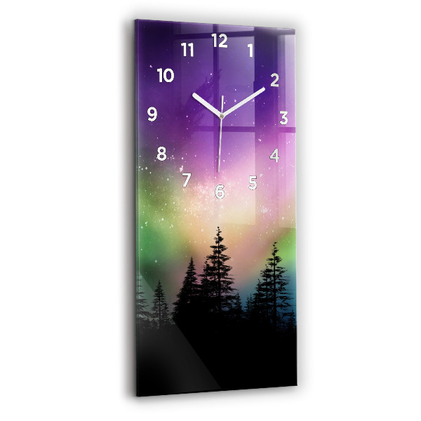 Ceas vertical de perete din sticlă aurora nordică