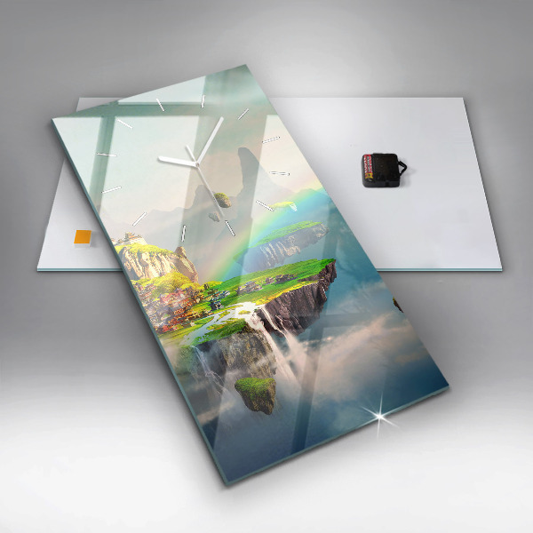 Ceas vertical de perete din sticlă fantezie chinezească