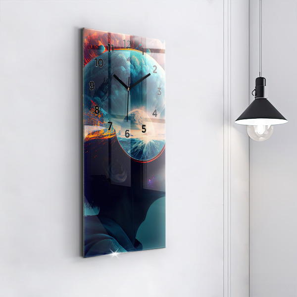 Ceas vertical de perete din sticlă Lumea futuristă