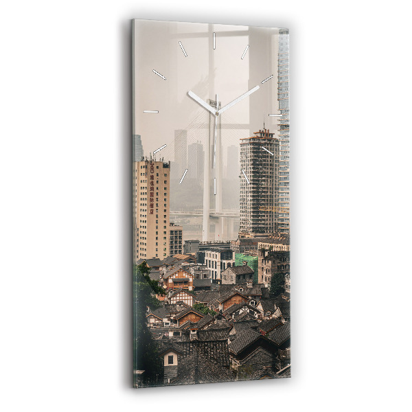 Ceas vertical de perete din sticlă Orașul vechi Chongqing