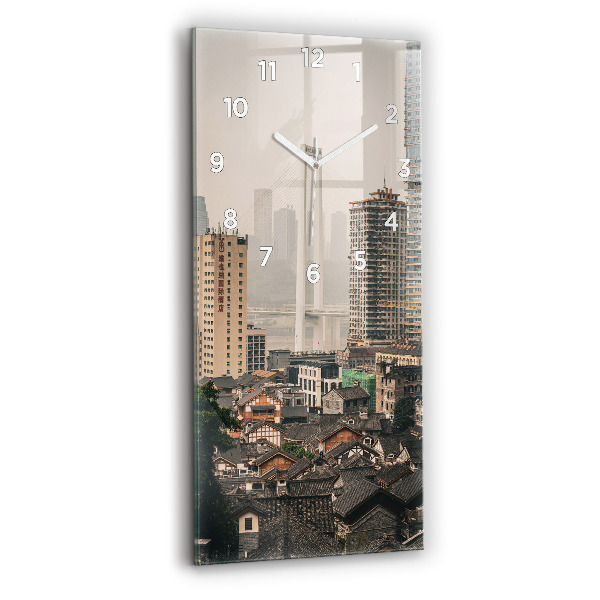 Ceas vertical de perete din sticlă Orașul vechi Chongqing