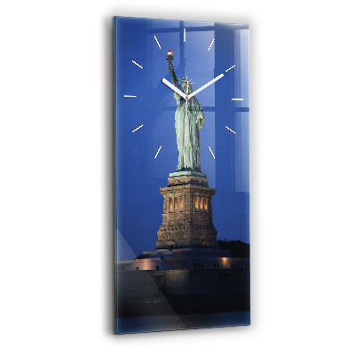 Ceas vertical de perete din sticlă Statuia Libertății New York