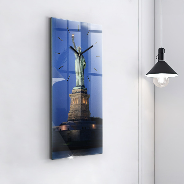 Ceas vertical de perete din sticlă Statuia Libertății New York
