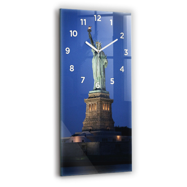 Ceas vertical de perete din sticlă Statuia Libertății New York