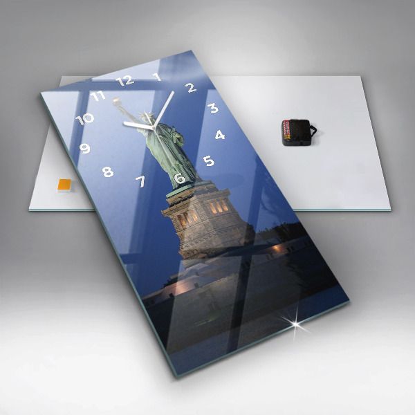 Ceas vertical de perete din sticlă Statuia Libertății New York