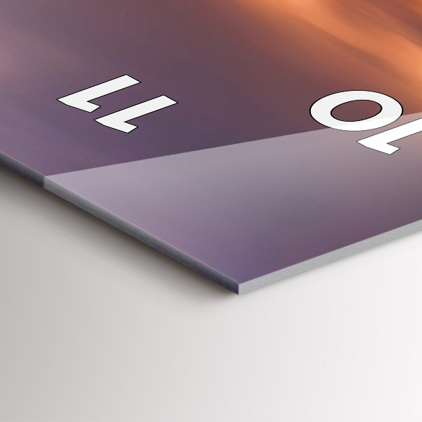 Ceas vertical de perete din sticlă Panorama orasului apusului