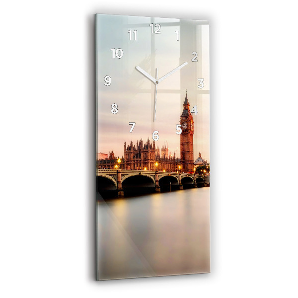 Ceas vertical de perete din sticlă Orizontul Big Ben a Londrei