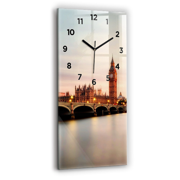 Ceas vertical de perete din sticlă Orizontul Big Ben a Londrei