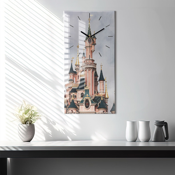 Ceas vertical de perete din sticlă Castelul Disneyland din Paris