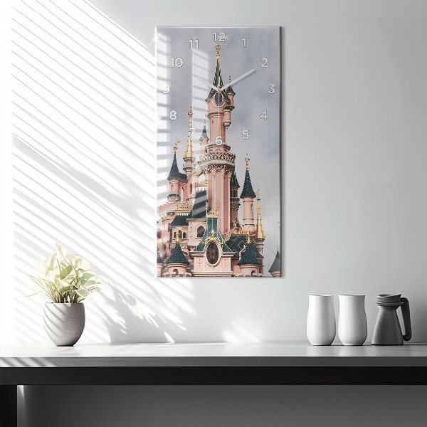 Ceas vertical de perete din sticlă Castelul Disneyland din Paris