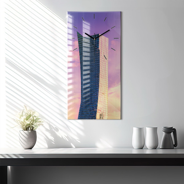 Ceas vertical de perete din sticlă Zgârie-nori din Varșovia