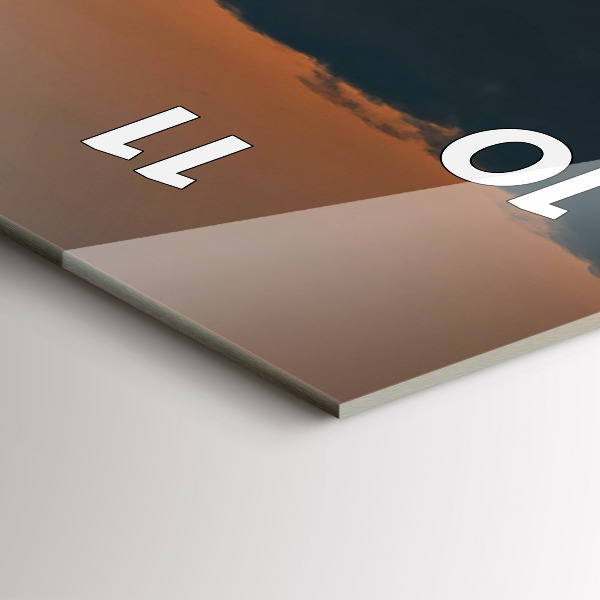 Ceas vertical de perete din sticlă Floarea soarelui în pajiște