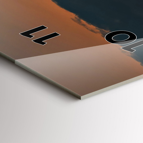 Ceas vertical de perete din sticlă Floarea soarelui în pajiște