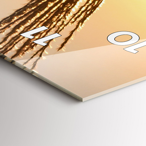 Ceas vertical de perete din sticlă Grâu în soarele auriu