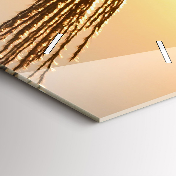 Ceas vertical de perete din sticlă Grâu în soarele auriu