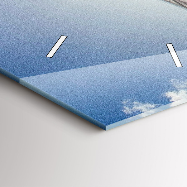 Ceas vertical de perete din sticlă Steagul polonez pe cer