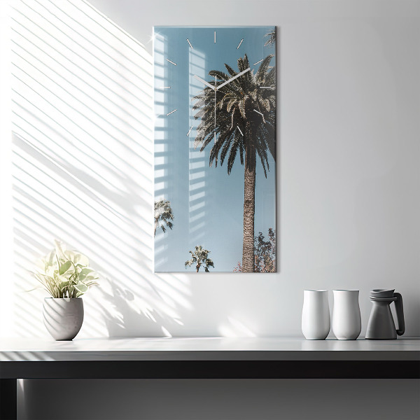 Ceas vertical de perete din sticlă Palmieri din Los Angeles