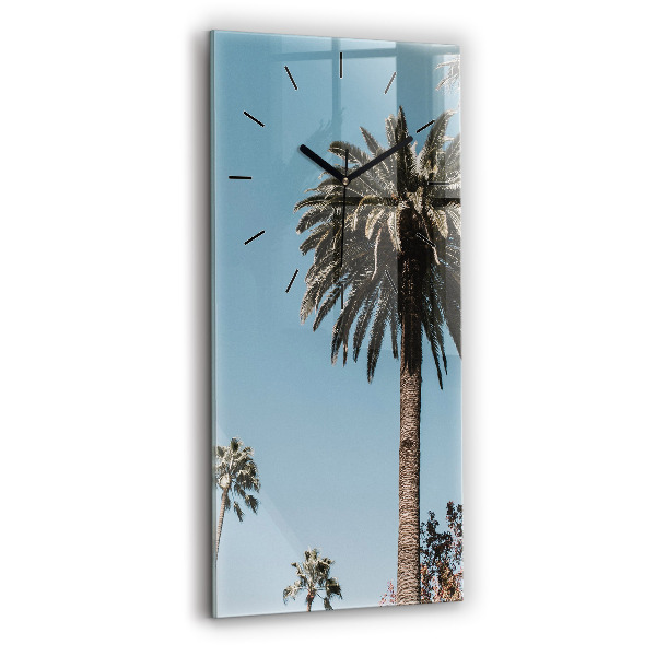Ceas vertical de perete din sticlă Palmieri din Los Angeles