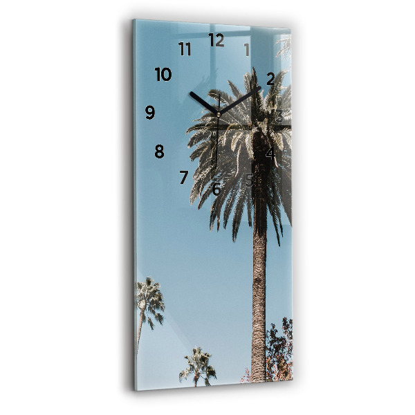 Ceas vertical de perete din sticlă Palmieri din Los Angeles