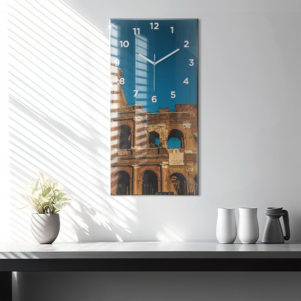 Ceas vertical de perete din sticlă Colosseumul din Italia