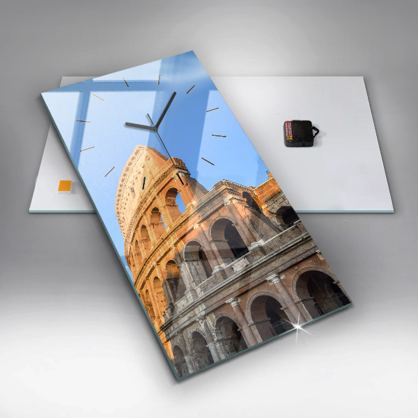 Ceas vertical de perete din sticlă Colosseumul din Roma