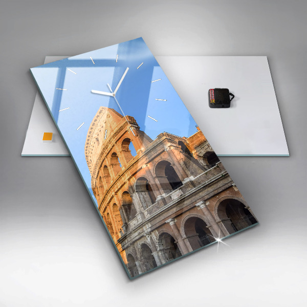Ceas vertical de perete din sticlă Colosseumul din Roma