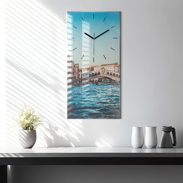 Ceas vertical de perete din sticlă Podul Rialto din Veneția