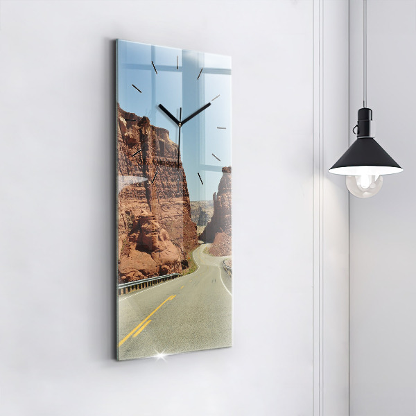 Ceas vertical de perete din sticlă Route 66 în SUA