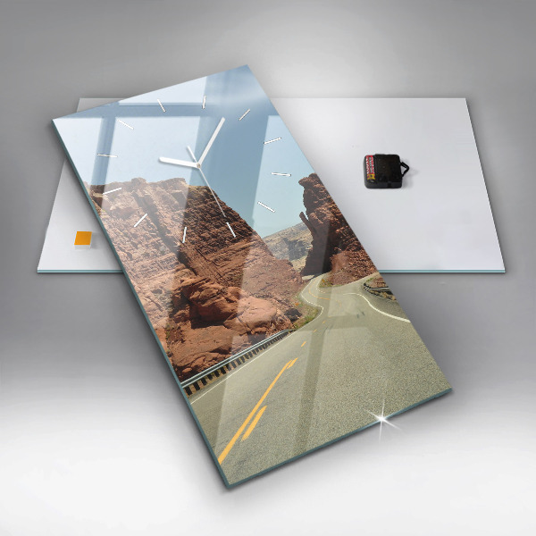 Ceas vertical de perete din sticlă Route 66 în SUA