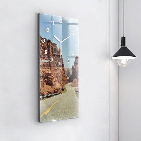 Ceas vertical de perete din sticlă Route 66 în SUA