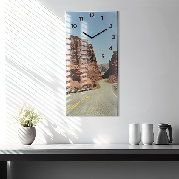 Ceas vertical de perete din sticlă Route 66 în SUA