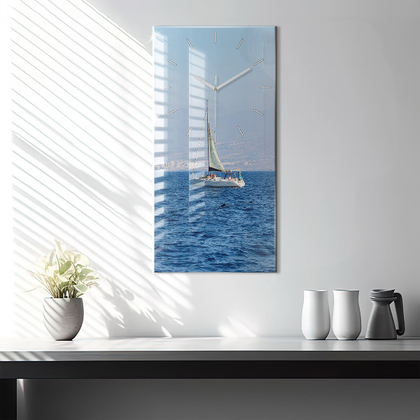 Ceas vertical de perete din sticlă Yacht în Tenerife