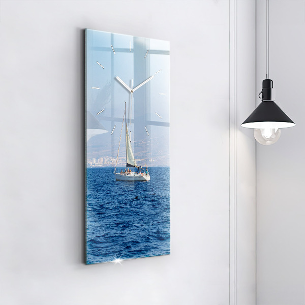 Ceas vertical de perete din sticlă Yacht în Tenerife