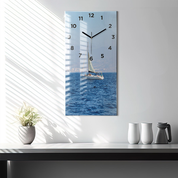 Ceas vertical de perete din sticlă Yacht în Tenerife