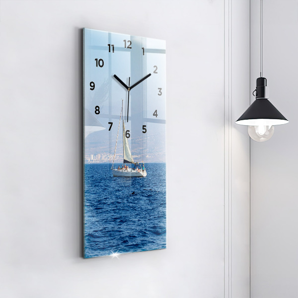 Ceas vertical de perete din sticlă Yacht în Tenerife