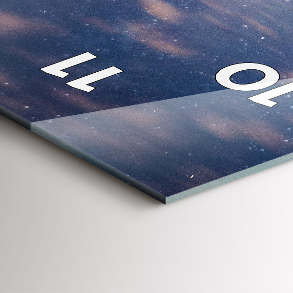 Ceas vertical de perete din sticlă Munții la apus