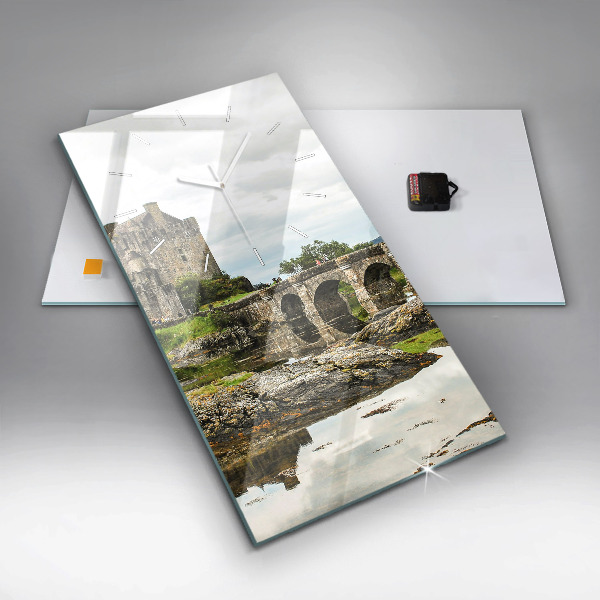 Ceas vertical de perete din sticlă Castelul Eilean Donan, Scoția