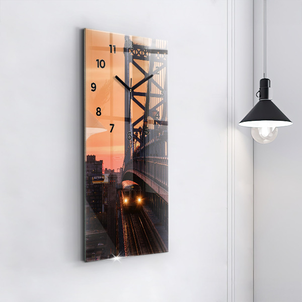 Ceas vertical de perete din sticlă Podul Benjamin Franklin
