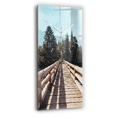 Ceas vertical de perete din sticlă Munții din Yellowstone