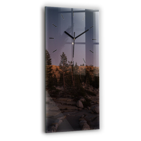 Ceas vertical de perete din sticlă Drumul stâncos al lui Yosemite