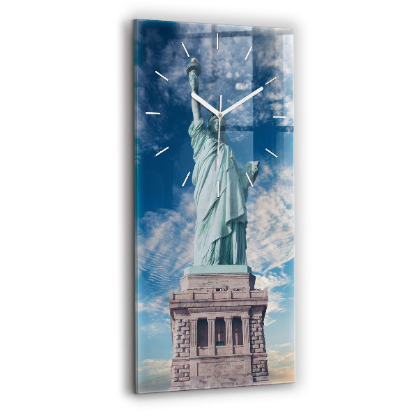 Ceas vertical de perete din sticlă Statuia Libertății New York