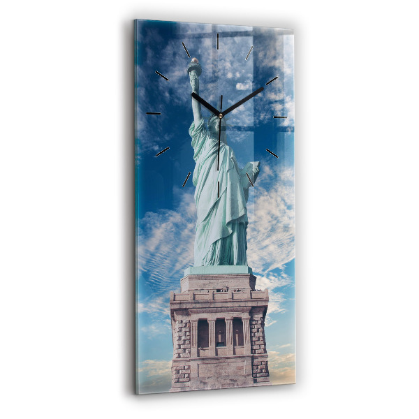 Ceas vertical de perete din sticlă Statuia Libertății New York