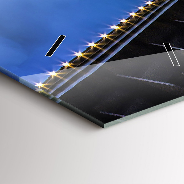 Ceas vertical de perete din sticlă Mal stâncos sub pod