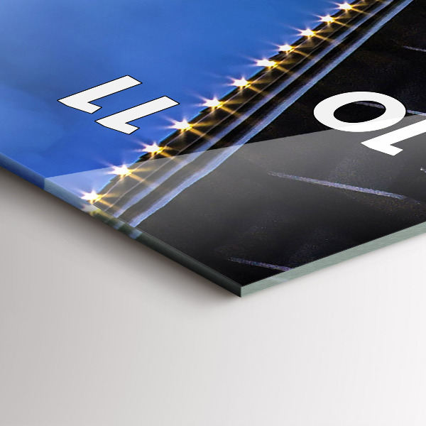 Ceas vertical de perete din sticlă Mal stâncos sub pod