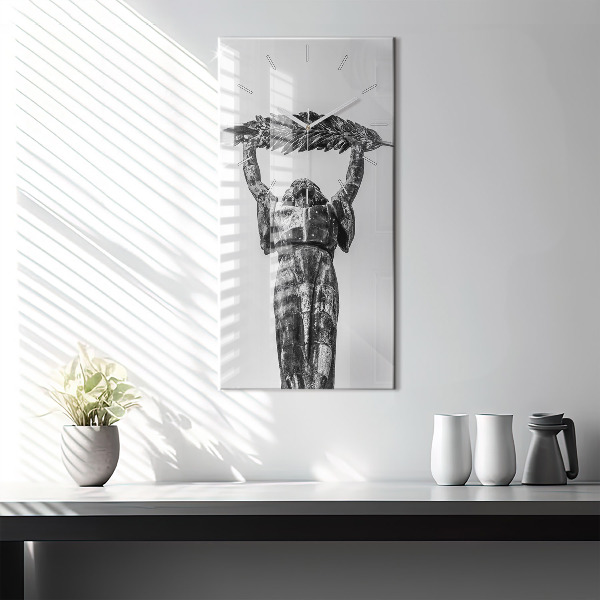 Ceas vertical de perete din sticlă Statuia Libertății din Budapesta