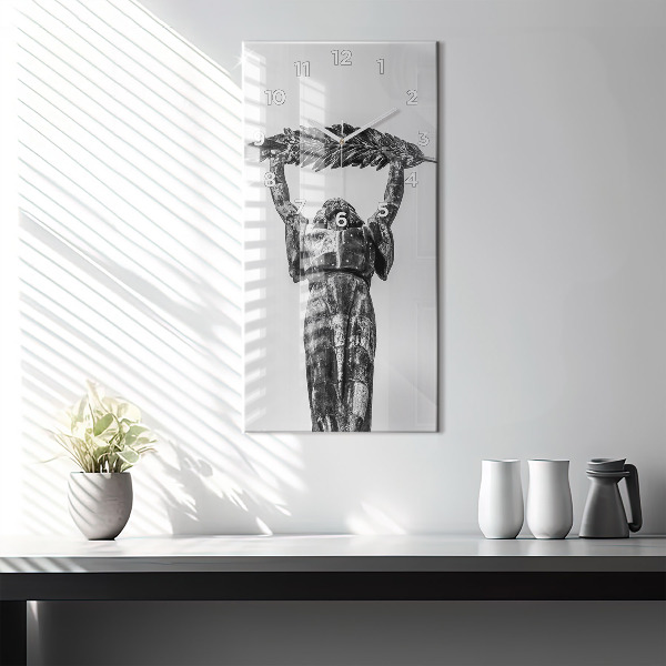 Ceas vertical de perete din sticlă Statuia Libertății din Budapesta