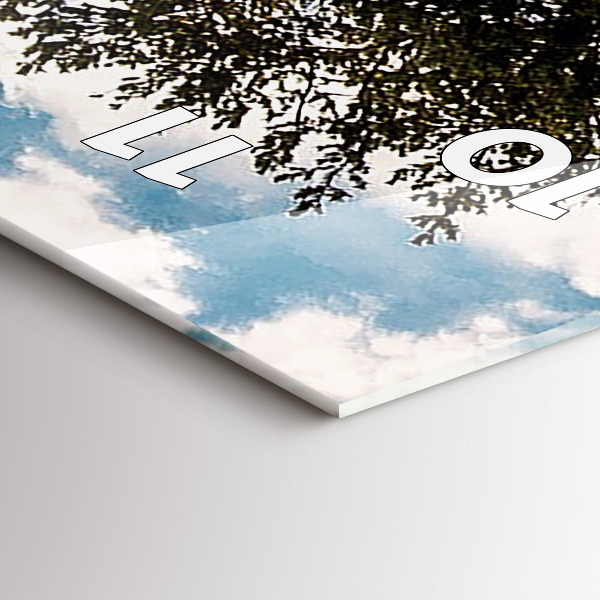 Ceas vertical de perete din sticlă Un copac pe un deal