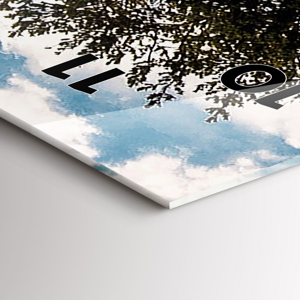 Ceas vertical de perete din sticlă Un copac pe un deal