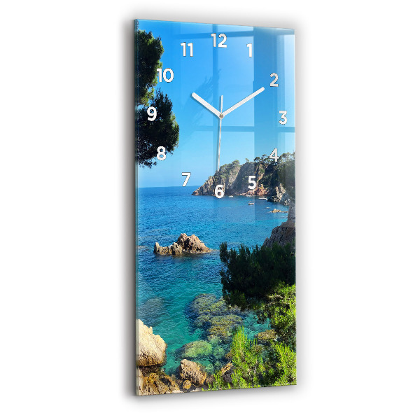 Ceas vertical de perete din sticlă Coasta Costa Brava