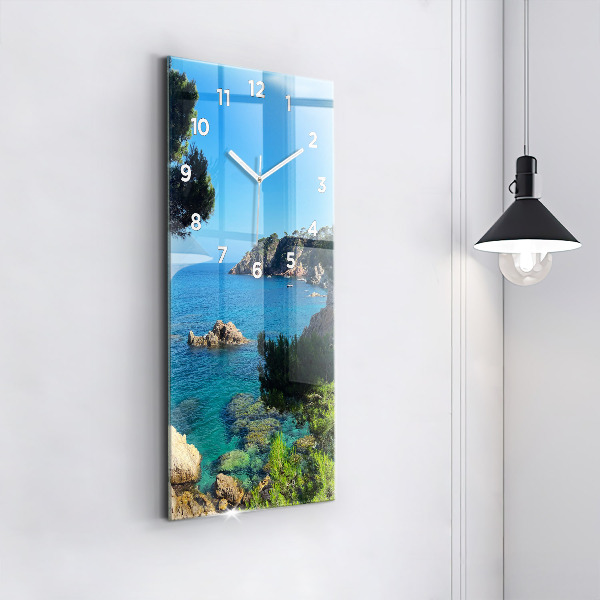 Ceas vertical de perete din sticlă Coasta Costa Brava